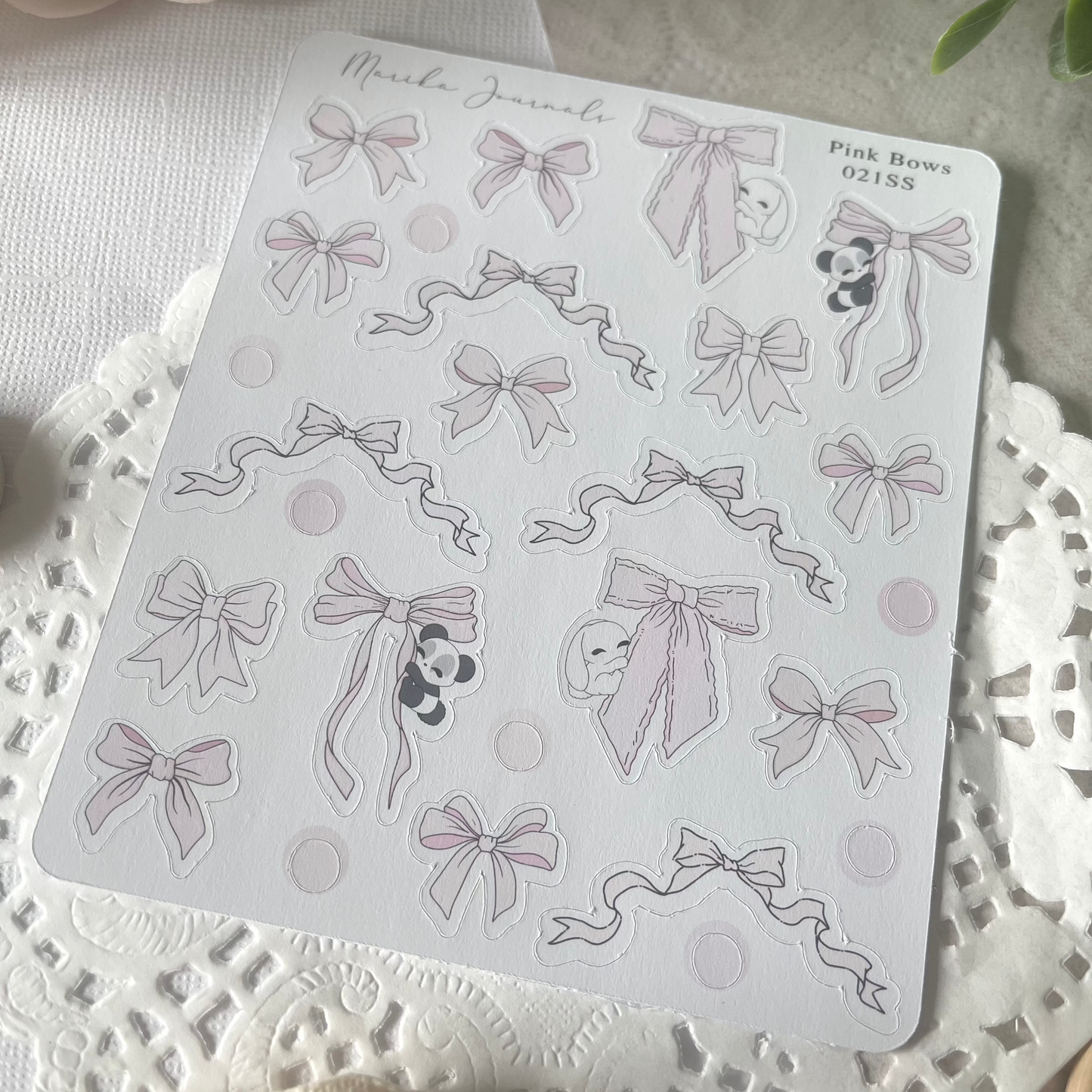 Pink Bows - Stickers Sheet