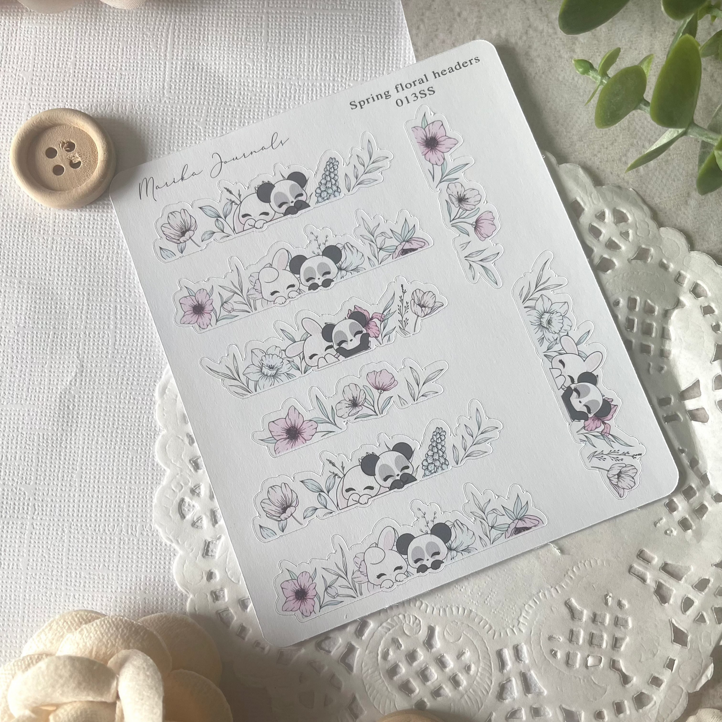 Spring Floral Headers - Stickers Sheet