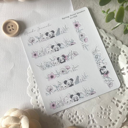 Spring Floral Headers - Stickers Sheet