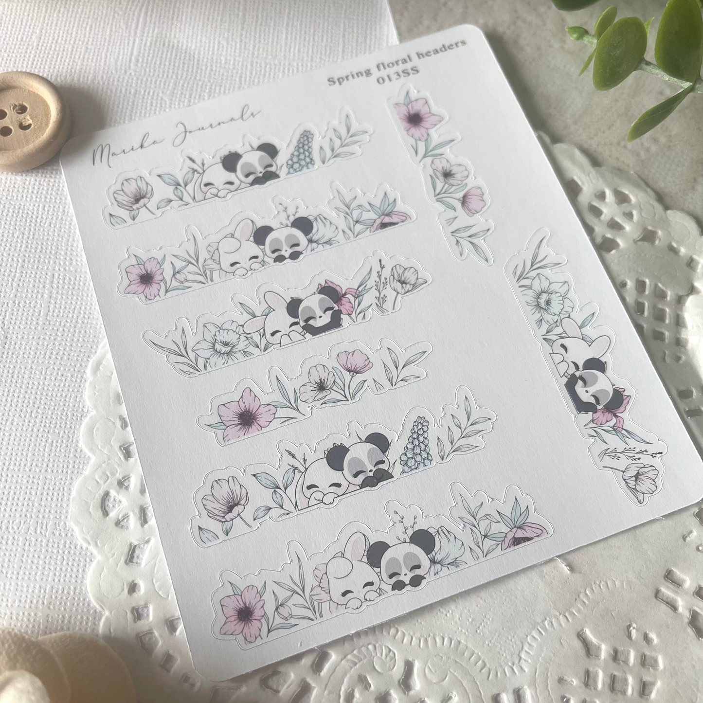 Spring Floral Headers - Stickers Sheet