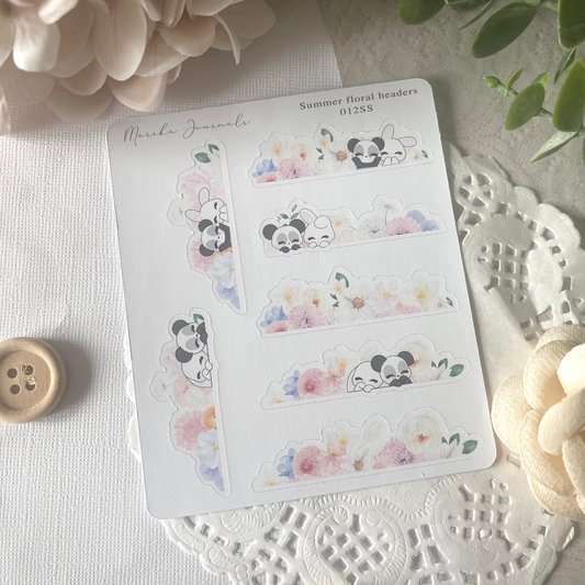 Summer Floral Headers - Stickers Sheet
