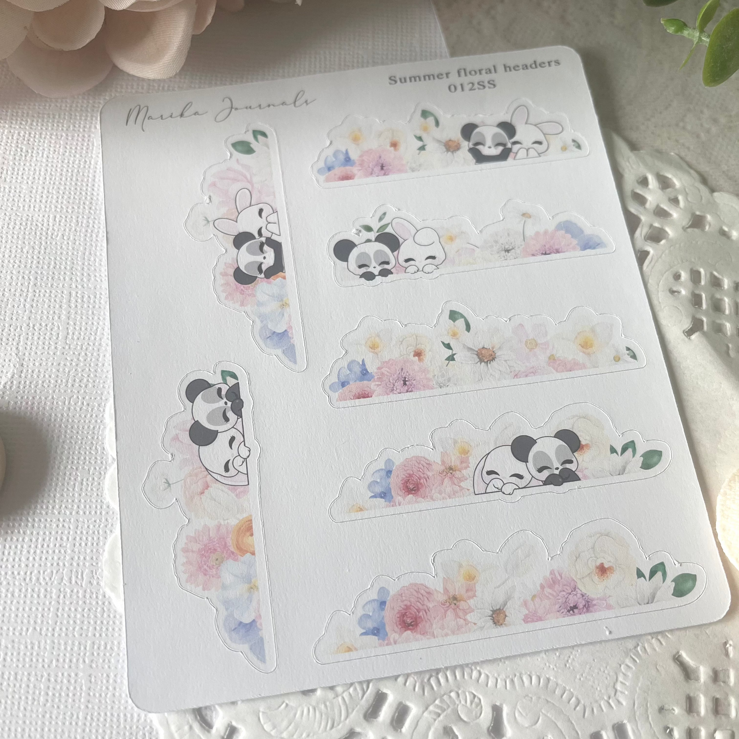 Summer Floral Headers - Stickers Sheet