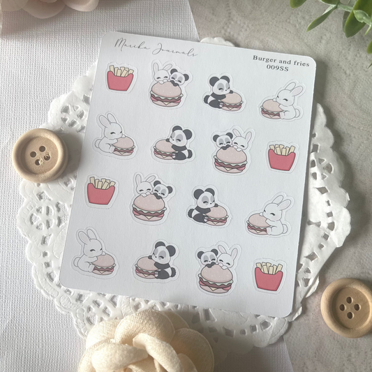 Burger and Fries - Stickers Sheet
