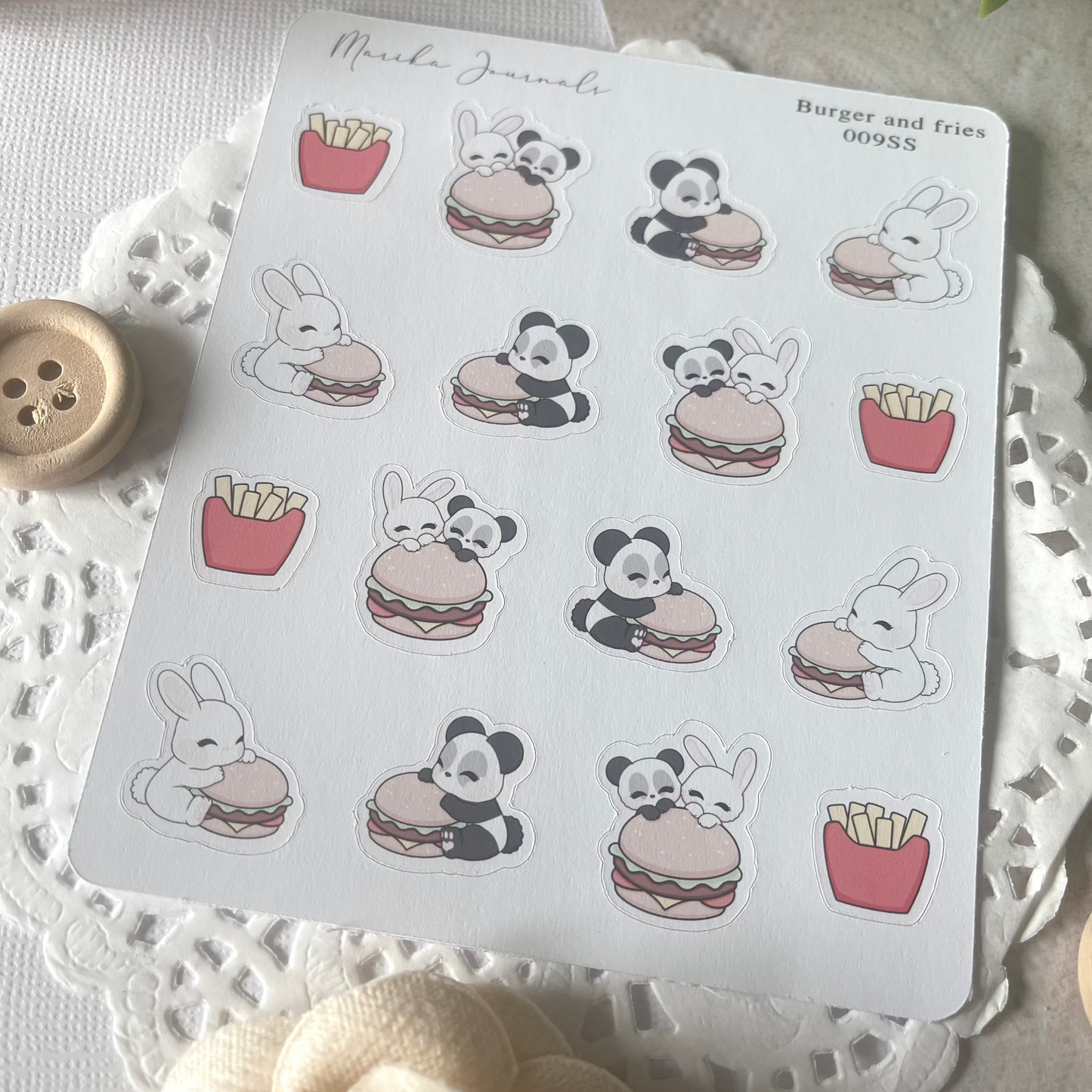 Burger and Fries - Stickers Sheet