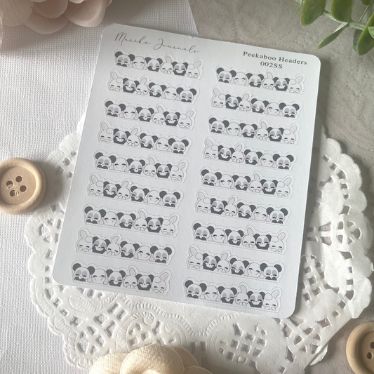 Peekaboo Headers - Stickers Sheet