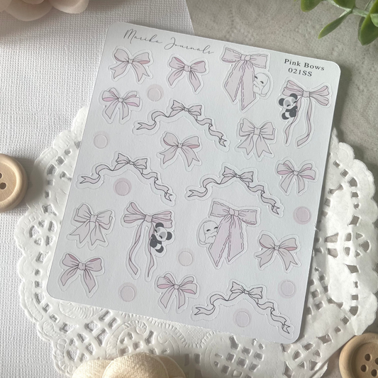 Pink Bows - Stickers Sheet